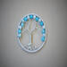 flat view of tree of life 3 inch compact size for rear view mirrors or small office decor. photo shows intricate wire details